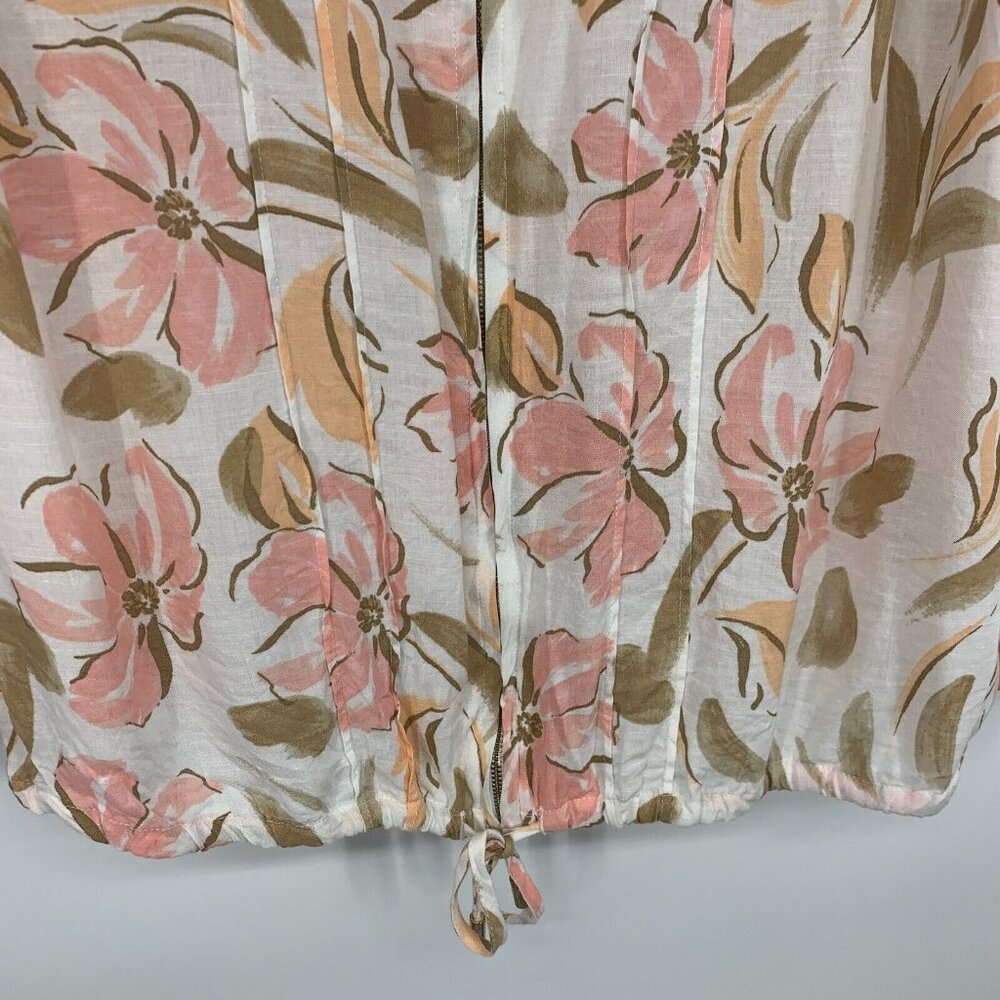 Ruby Rd. Jacket Floral Print Full Zip Front Roll … - image 5